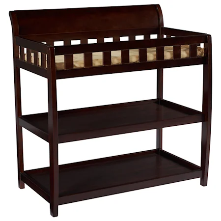 Two Shelf Changing Table with Casual Nursery Look